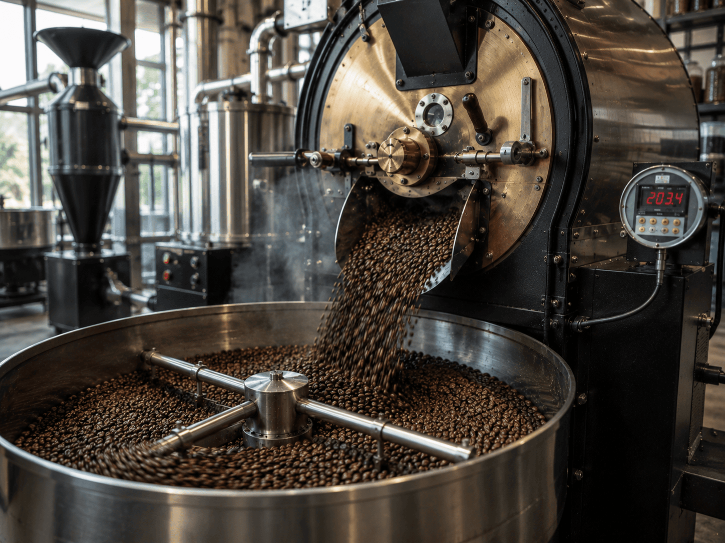 proses roasting kopi sebelum digiling