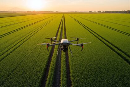 drone sprayer lahan pertanian