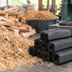 briket dari limbah kayu industri