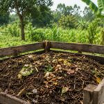 campuran bahan hijau dan cokelat kompos